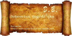 Dobrovics Boglárka névjegykártya